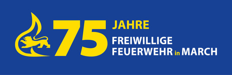 Logo des Jubilums 75 Jahre Freiwillige Feuerwehr in March