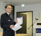 Der Vorsitzende des Feuerwehrfrdervereins Jrgen Brchig erffnet die 7. Mitgliederversammlung.